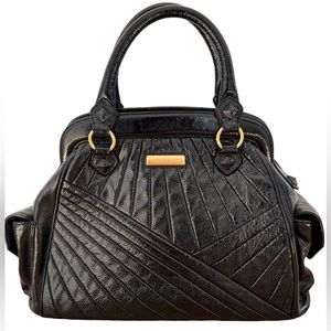 Isabella Fiore Black Patent Leather Handbag